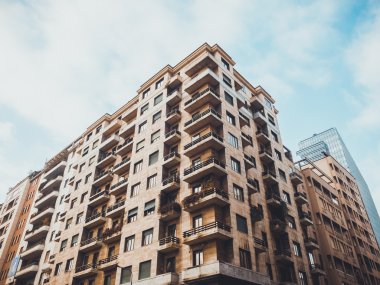 typical italian apartment buildings clipart