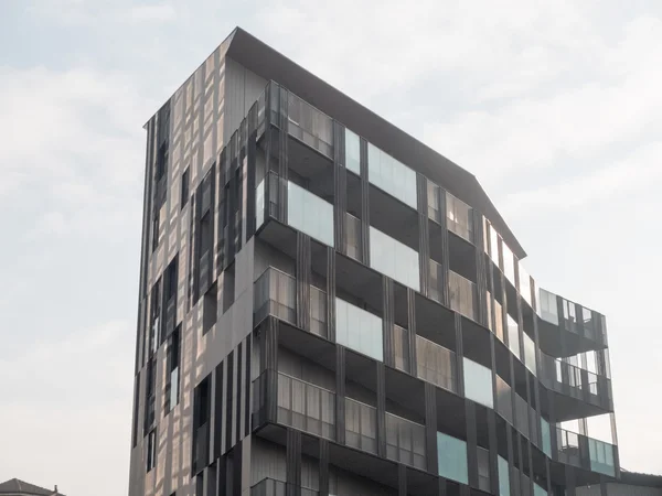 Architectonische Exterieur Uitzicht Moderne Lage Stijgen Residentiële Appartement Gebouw Met — Stockfoto