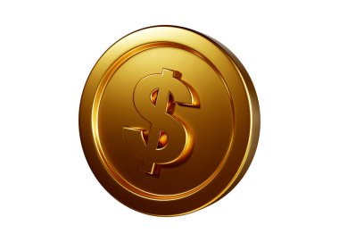 coin 3d rendering isolated on white background