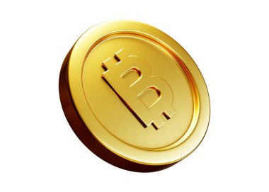 Bitcoin 3d görüntüleme beyaz arkaplan üzerinde izole