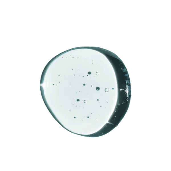 A drop of transparent cosmetic gel on on a cut-out white background. — Stock Photo, Image