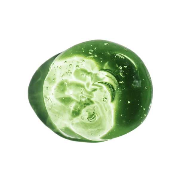 Green gel texture of a cosmetic care product. — Stock Photo, Image