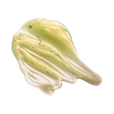 Bir kozmetik ürününün yeşil jel dokusu.