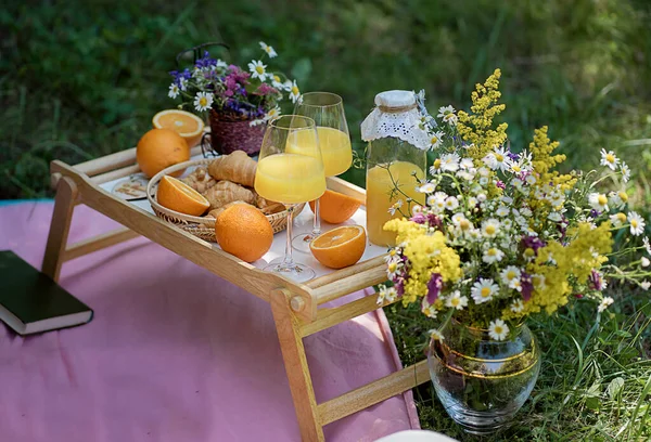 Sommerpicknick Morgen Wald — Stockfoto