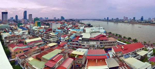 Centre Ville Asiatique Lors Une Journée Ensoleillée Vue Depuis Toit — Photo