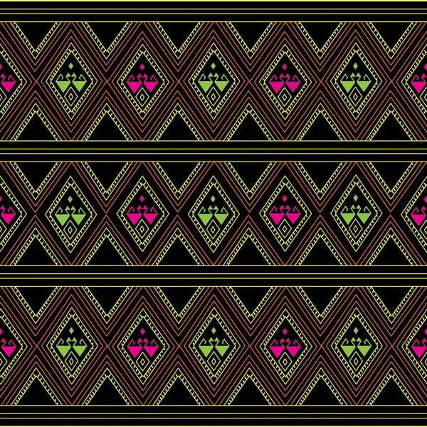 Pola etnis geometris Rancangan tradisional untuk latar belakang, karpet, wallpaper, pakaian, pembungkus, Batik, kain, sarong, gambar Vektor gaya bordir. - Stok Vektor