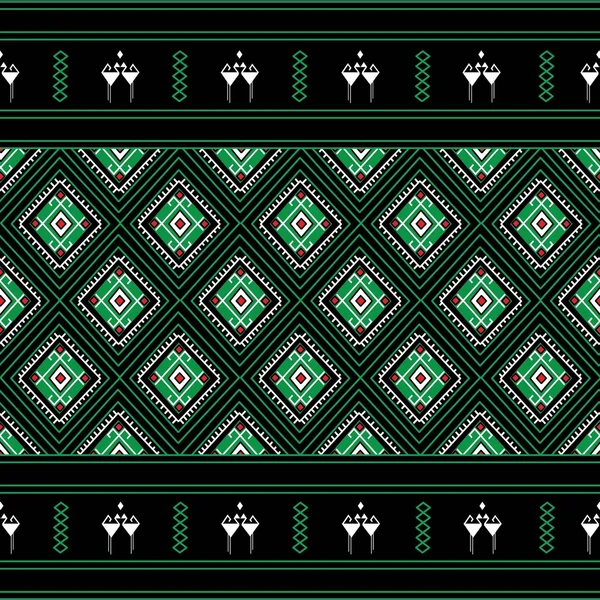 Padrão étnico geométrico tradicional Design para fundo, tapete, papel de parede, roupas, envoltório, Batik, tecido, sarong, Estilo de bordado de ilustração vetorial. — Vetor de Stock