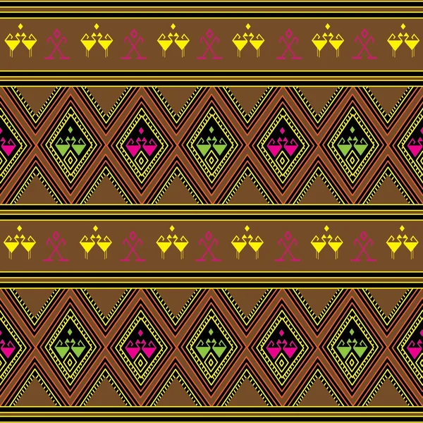 Pola etnis geometris Rancangan tradisional untuk latar belakang, karpet, wallpaper, pakaian, pembungkus, Batik, kain, sarong, gambar Vektor gaya bordir. - Stok Vektor