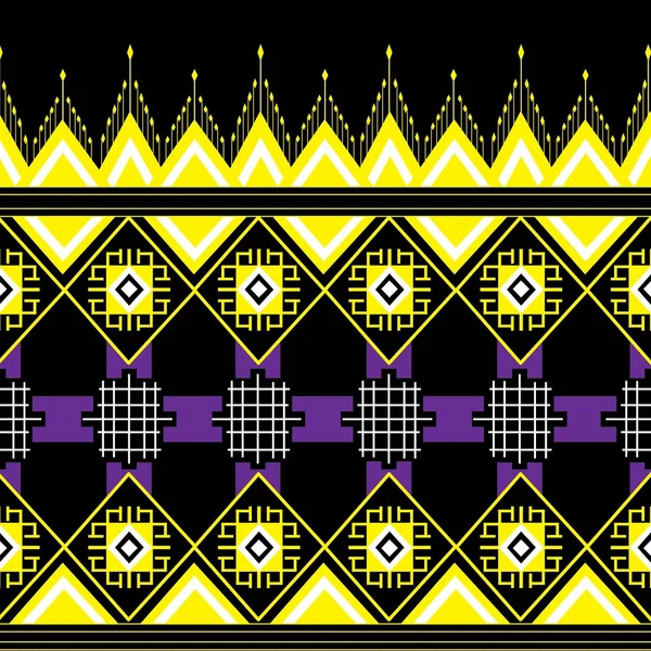 Geometrik etnik kalıp geleneksel arka plan, halı, duvar kağıdı, giysi, ambalaj, Batik, kumaş, sarong, Vektör illüstrasyon nakış tarzı.