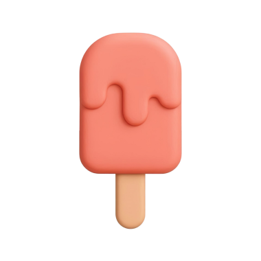 Tatlı, damlayan bir jöleli pembe buzlu şekerin hoş bir 3D görüntüsü. Yaz ziyafetleri ve tatlı temalı tasarımlar için mükemmel..