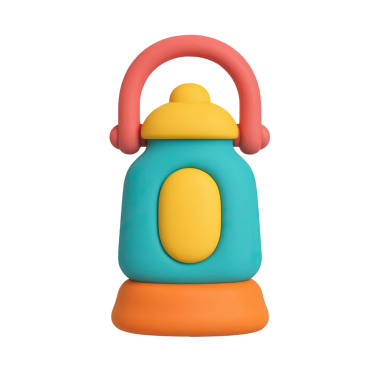 Canlı ve eğlenceli bir oyuncak fener, çocukların yaratıcı oyunları ve oda dekorasyonu için mükemmel. Parlak renkler ve büyüleyici bir tasarım..