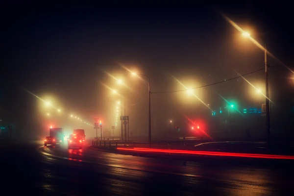 Slushy atmosphere on the night street — Stock Photo, Image