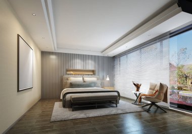 3D lüks otel odası.