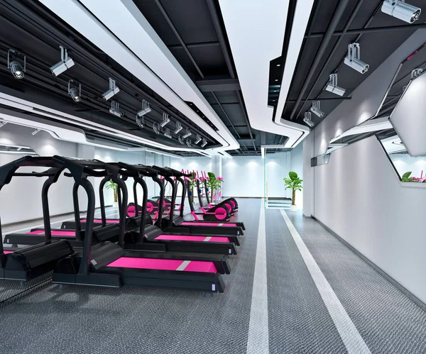 3d render of gym fitness workout center  cardio equipment