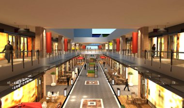 Alışveriş merkezinin 3D görüntüsü