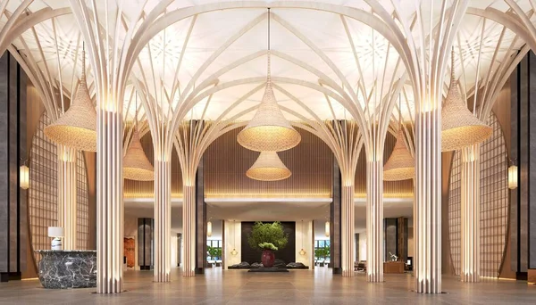 Render Luxury Building Entrance Lobby — Fotografia de Stock