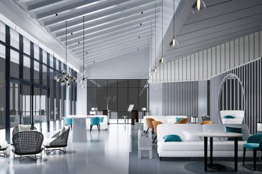 Model Otel Lobisinin 3D RENDERİ