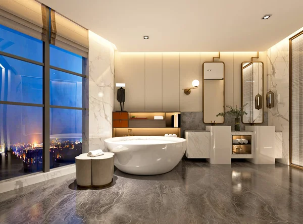 3 boyutlu banyo ve küvet.