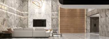 Oturma odasının 3D görüntüsü