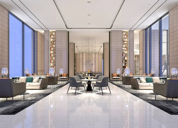 Büyük çalışma ofisinin 3D canlandırması