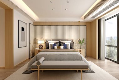 Yatak odasının 3D görüntüsü