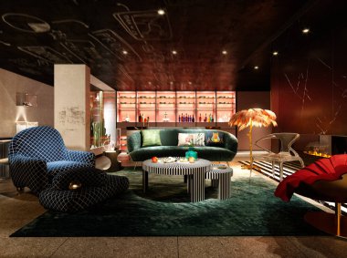 3D güzellik merkezi lobisi.