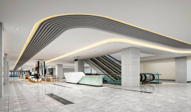 Alışveriş merkezinin 3D görüntüsü