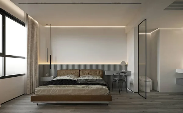 Render Modern Bedroom — Stock Photo, Image