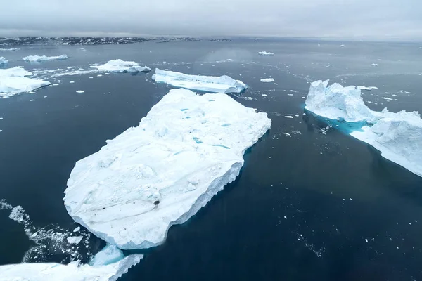 Повітряний Вид Арктичні Айсберги Гренландії — стокове фото