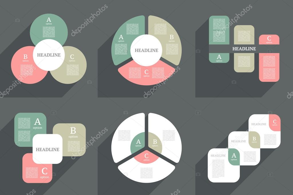 Infographics design template. Business concept with 3 options.