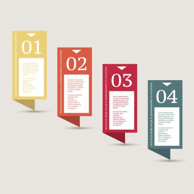 Infographics tasarım şablonu. İş kavramı ile 4 seçenekleri.