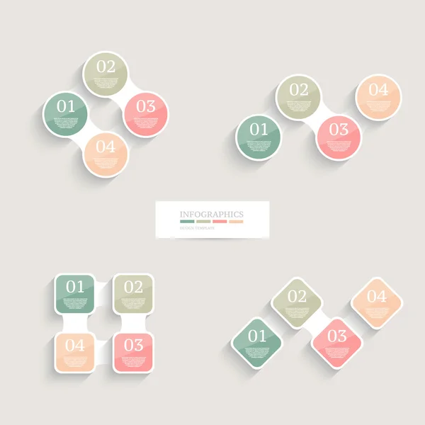 Modèle de conception d'infographie. Concept d'entreprise avec 4 options . — Image vectorielle