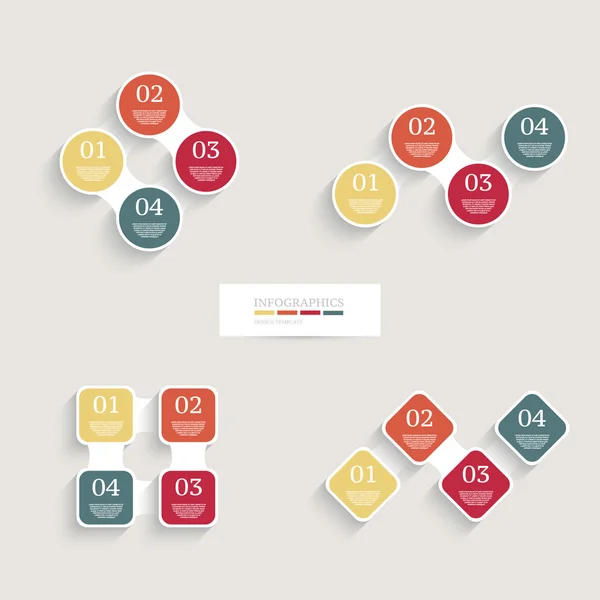 Modèle de conception d'infographie. Concept d'entreprise avec 4 options . — Image vectorielle