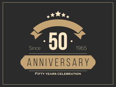 Elli yıl yıldönümü kutlama logo. 50 yıldönümü logosu.