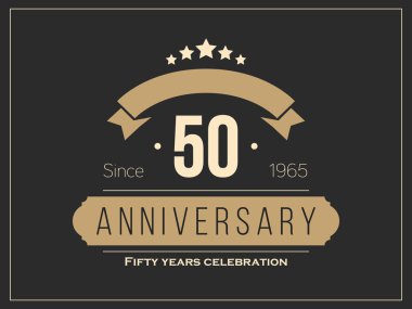 Fifty years anniversary celebration logotype. 50th anniversary logo. clipart