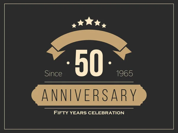 Fifty years anniversary celebration logotype. 50th anniversary logo. — Stock Vector