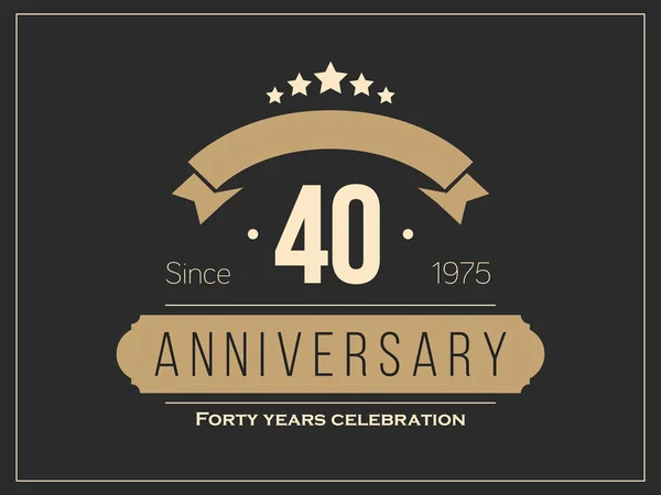 40 anni di celebrazione logotipo anniversario. Logo del 40esimo anniversario . — Vettoriale Stock