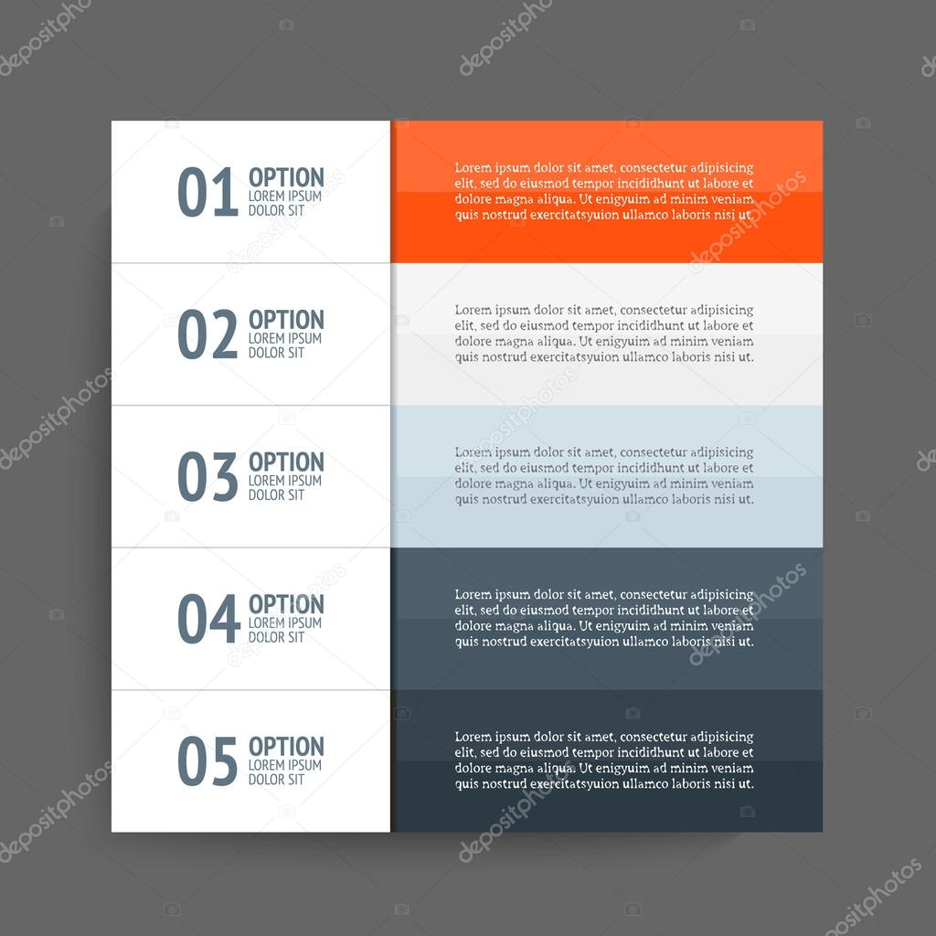 Infographics design template. Business concept with 5 options.