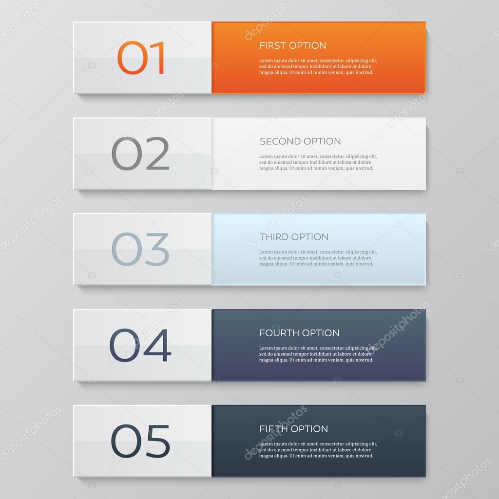Infographics design template. Business concept with 5 options.