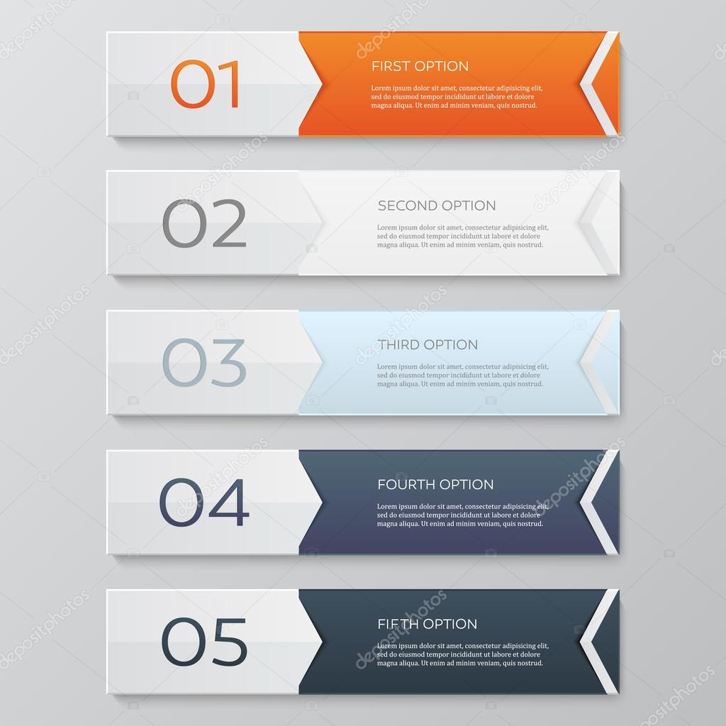 Infographics design template. Business concept with 5 options.