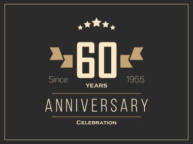 Sixty years anniversary celebration logotype. 60th anniversary logo. clipart