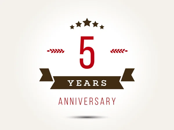 Five years anniversary celebration logotype. 5th anniversary logo. — Stock Vector