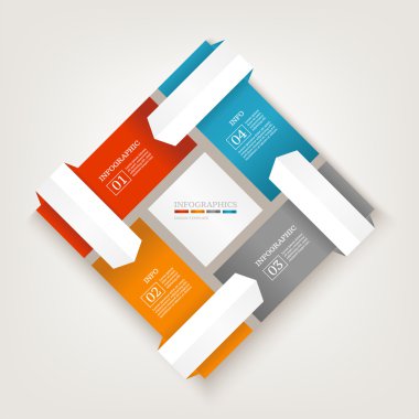 Infographics tasarım şablonu. İş kavramı ile 4 seçenekleri.