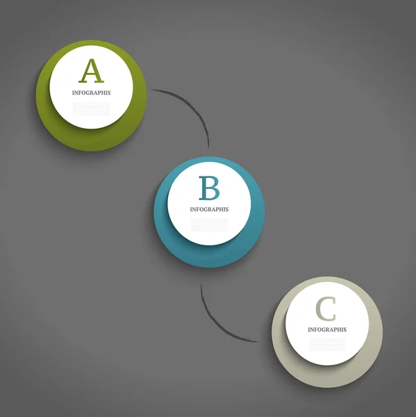 Modèle de conception d'infographie. Concept d'entreprise avec 3 options . — Image vectorielle