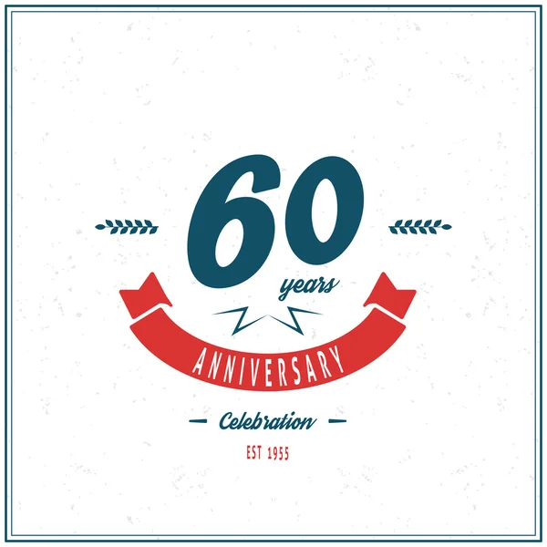 Sextio år anniversary celebration logotyp. 60 jubileumslogotypen. — Stock vektor