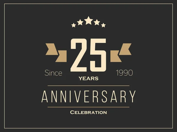 Venticinque anni di celebrazione logotipo. Logo del 25esimo anniversario . — Vettoriale Stock