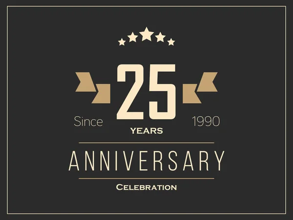 Είκοσι πέντε χρόνια λογότυπο εορτασμού επετείου. 25η λογότυπος της επετείου. Εικονογράφηση Αρχείου