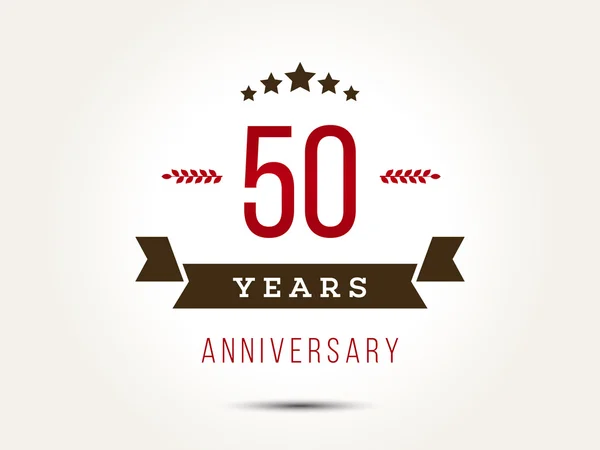 Πενήντα χρόνια λογότυπο εορτασμού επετείου. Λογότυπος της 50ής επετείου. Εικονογράφηση Αρχείου