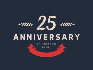 Yirmi beş yıl yıldönümü kutlama logo. 25 yıldönümü logosu.