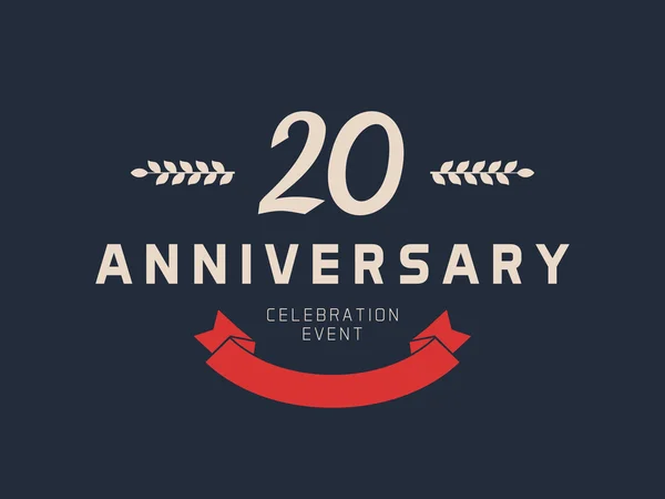 Tjugo år anniversary celebration logotyp. 20th anniversary logotyp. — Stock vektor